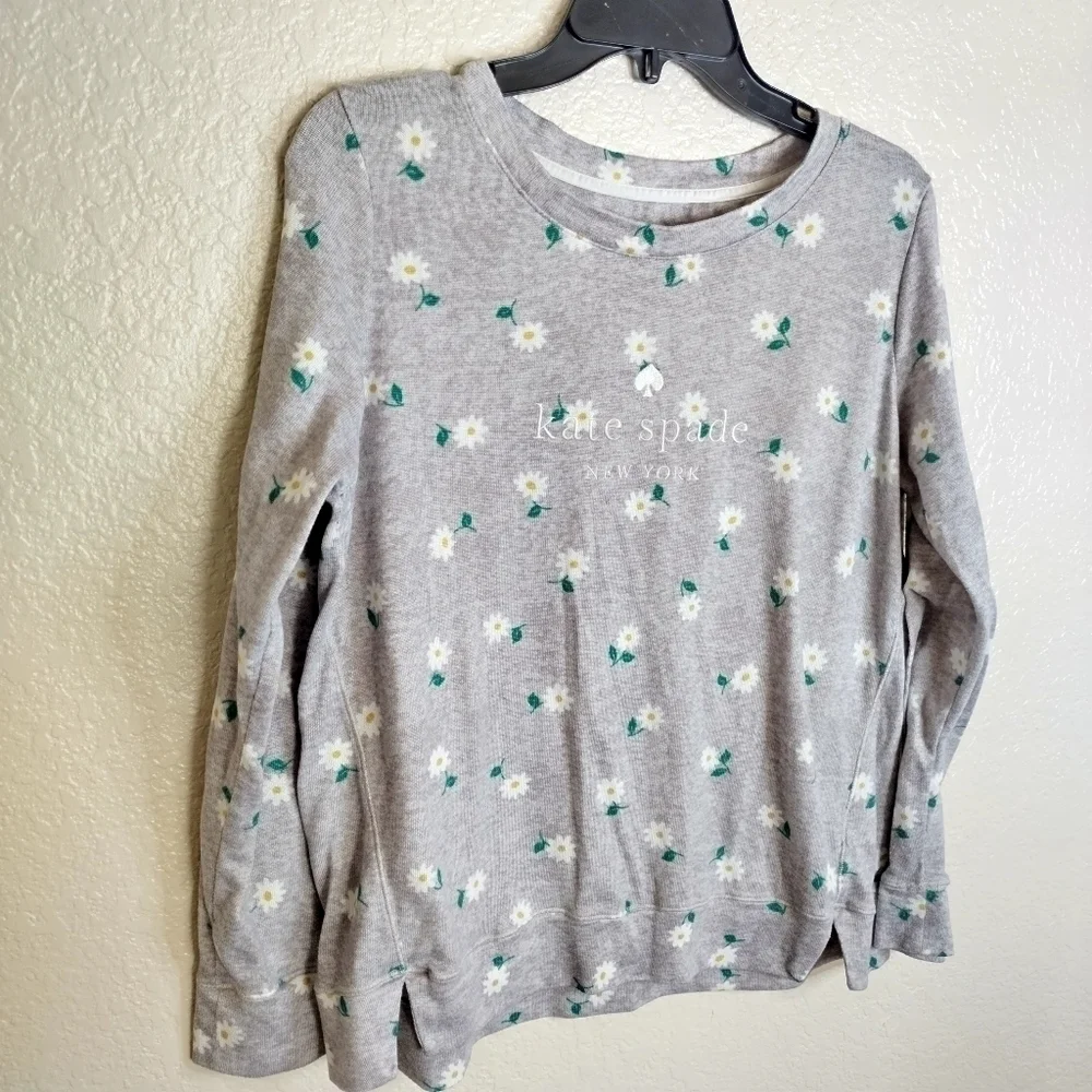 Kate Spade new York Daisy crew neck floral sweater sz M
